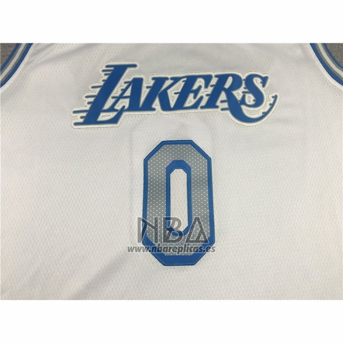 Camiseta Los Angeles Lakers Russell Westbrook NO 0 Ciudad 2020-21 Blanco